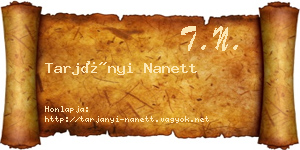 Tarjányi Nanett névjegykártya